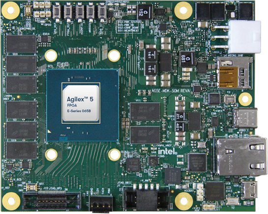 Altera Agilex 5 E-Series 065B modular development board on a white background