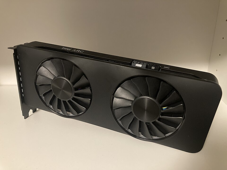 Intel Arc A770 graphics card, front view
